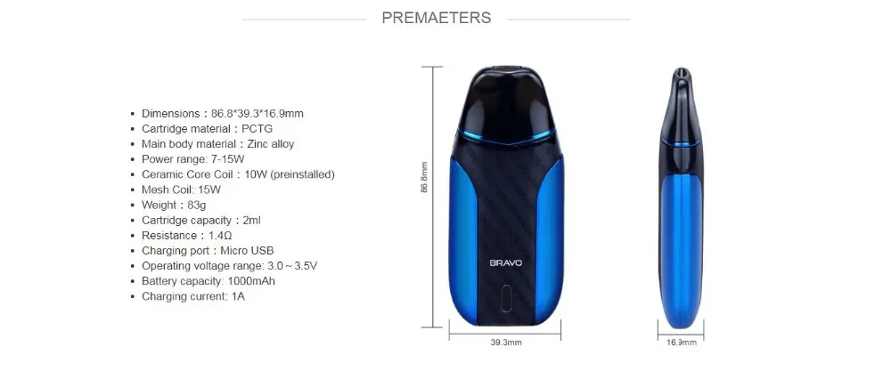 Starss Bravo 1000mAh Pod Kit-4