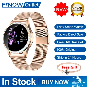 

Finow KW20 Bluetooth Smart Watch Women Full Screen Diamond Alloy Smartwatch Heart Rate Monitor Sport Lady Watch for IOS Andriod