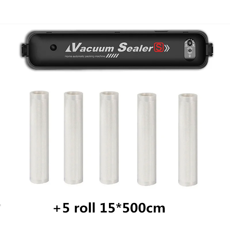 set 5 AC 100-240V Электрический вакуумный упаковщик портативная вакуумная упаковочная машина для пищевых продуктов Бытовая Автоматическая вакуумная упаковочная машина ЕС/Австралия/Великобритания/США - Цвет: set 5