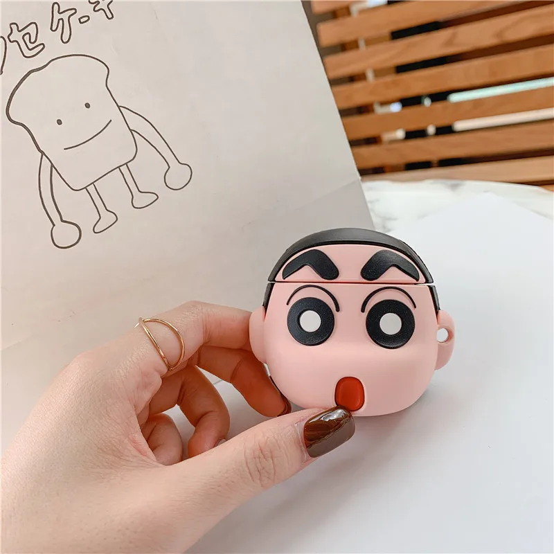 3D милый карандаш Shin-chan Shinnosuke Nohara корпусы гарнитурные для Apple Airpods 1/2 Япония мультфильм силиконовый защитный чехол