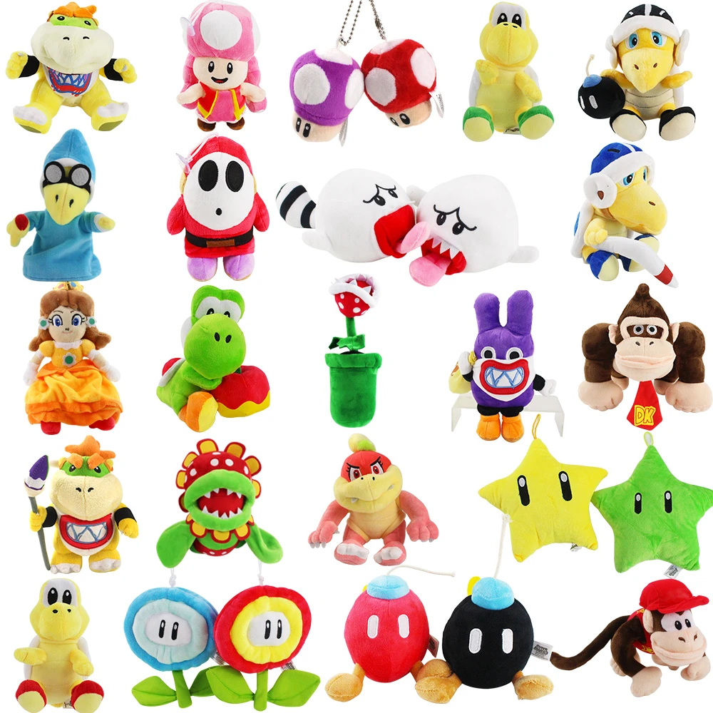 15 26cm Mushroom Princess Turtle Bomb Ghost Corpse Flower Star Purple Rabbit Goomba Bowser Yoshi Shy Guy Koopa Plush Toy Doll Movies Tv Aliexpress