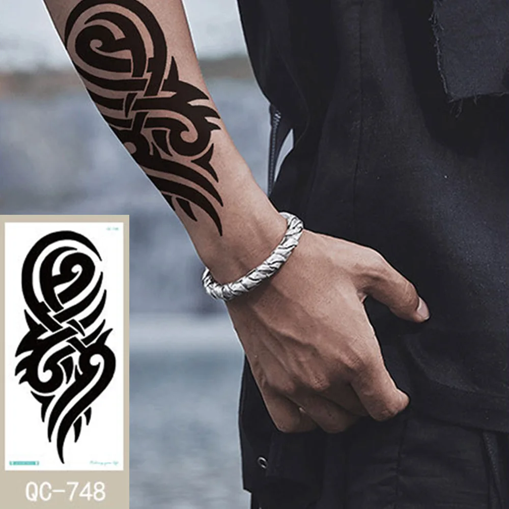 SURMUL Round Tribal Design Hand Band Tattoo For Male And Female Temporary  Tattoo Sticker : Amazon.in: Beauty