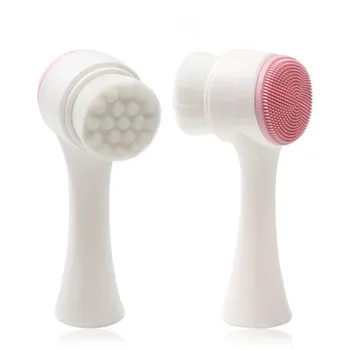 

Double-sided Face Cleansing Brush Soft Silicone Facial Pore Cleaning Exfoliating Scrub assager