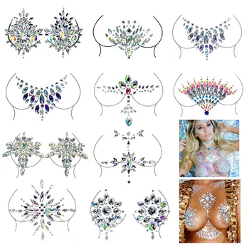 

DIY Body Fewels Temporary Tattoos Body Stickers Makeup Chest Stickers Music Bar Party Chest Decoration Body Aesthetic Art