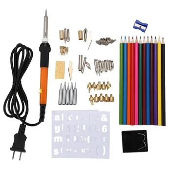 

82PCS Wood Burning Kit Professional Pyrography Set with Adjustable Temperature 200~450°C Electric Iron for Wood Carving/Embossin