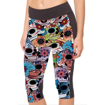 

New Digital Printing Color retro Skeleton lifting buttocks on Summer popular style leggings