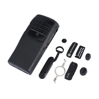 

The Housing Front Case Shell For Motorola Gp340 Walkie Talkie With 2 Knobs Speaker Lock Labels Plate Dust Cover