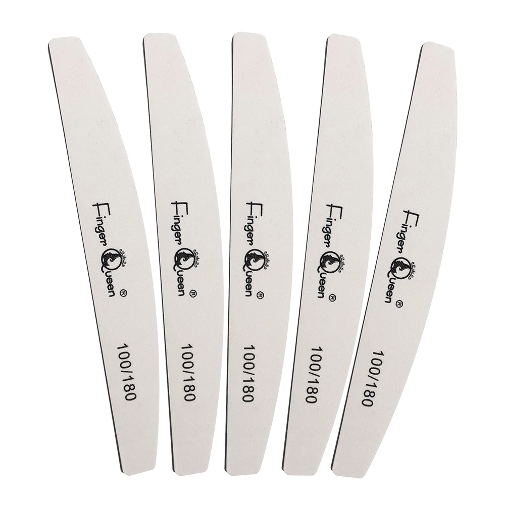 5 Types Nail Files For Manicure 100/180 Strong Thick Boat Sandpaper Durable Buffing Grit Sand Fing Nail Art Tool FCB003 - Цвет: Shape5-5PCS