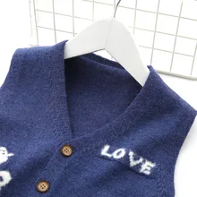 Г. Осень-зима, стиль, Детский свитер, жилет милый вязаный жилет с героями мультфильмов для мальчиков пальто-Кардиган корейский стиль