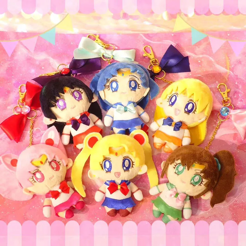 

Anime Sailor Moon Tsukino Usagi Cosplay Keychain Keyring Plush Toy Doll Car Bag Key Ring Holder Gift