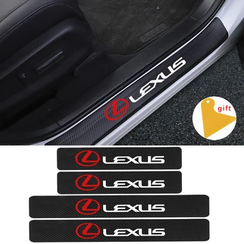 

4PCS Car Door Threshold Plate Sticker For Lexus RX 300 330 IS 250 300 GX 400 460 UX 200 NX LX LS GS ES CT200h Accessories