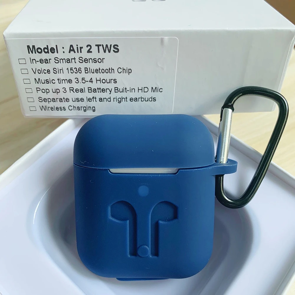 Новинка Air 2 Bluetooth наушники 1536d чип в ухо Windows Беспроводной Searphone для iPhone гарнитура 2 поколения i30 i60 i500 TWS - Цвет: Air2-Blue-kits