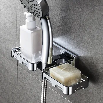 

Bathroom Shelf Punch-free Toilet Shower Bracket Kitchen Faucet Storage Rack Shampoo Gel Draining Organizer Bathroom Accessories