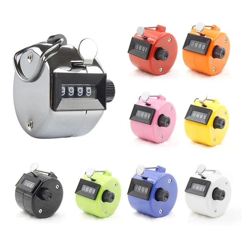 Handheld 4 Digital Tally Counter Mechanical Manual Palm Clicker Number Count Assorted 8 Color Tally Counter Number Count hand tally counter,electronic counter