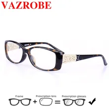 Vazrobe, оправа для очков, женские, дамские, стразы, ацетат, очки, женские, узкие, для ботана, очки, прозрачные Линзы для очков, фотохромные