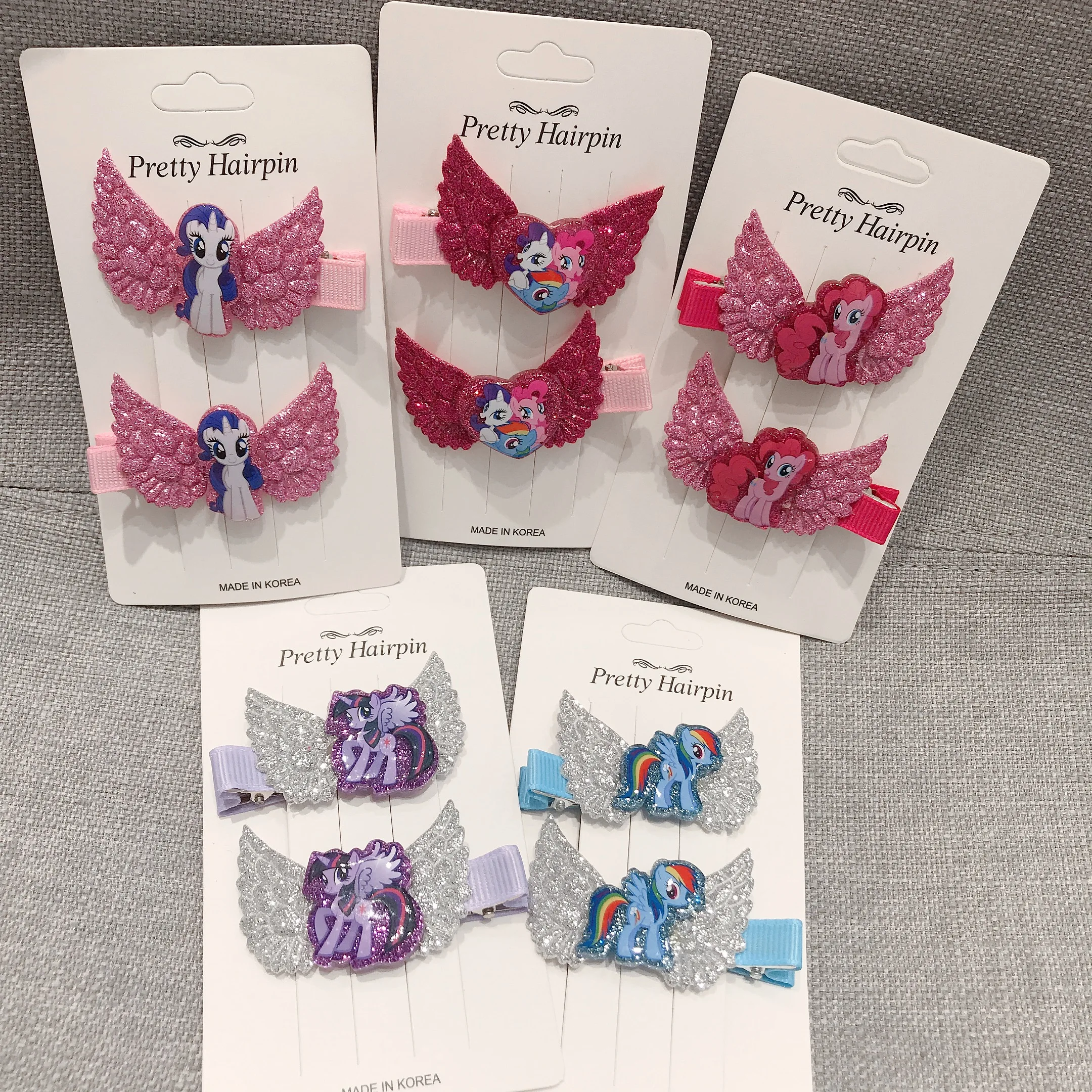 2 шт. заколки для волос с изображением пони из мультфильма Мой маленький конь