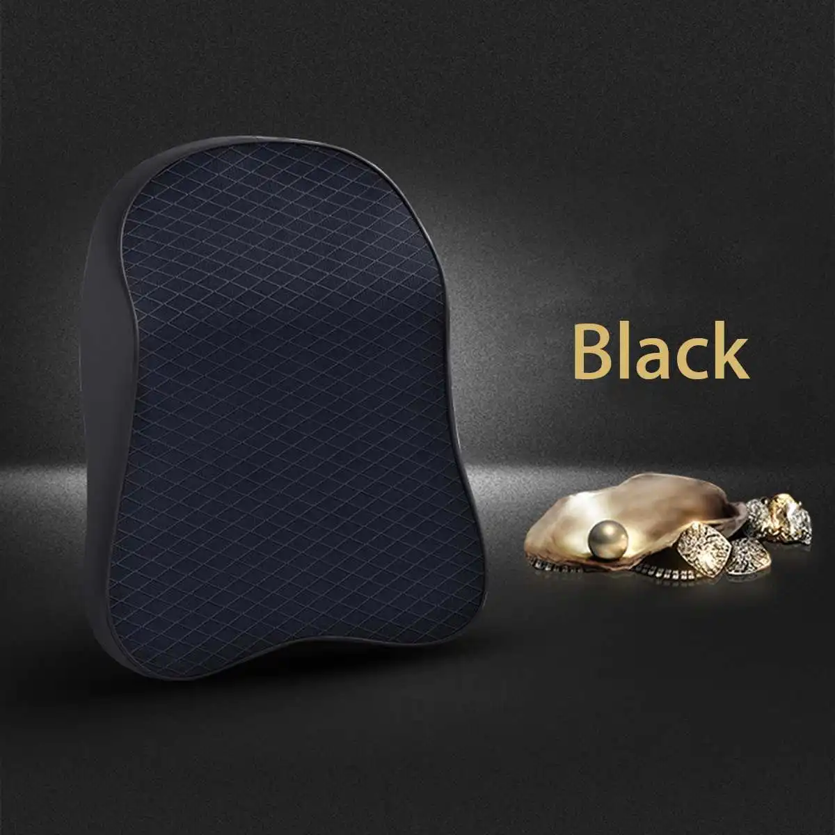 Black 3D Memory Foam Car Neck Pillow Head Rest Soft Breathable Seat Headrest Pad Neck Rest Seat Headrest Accessories Massage Cushion - Color: Black