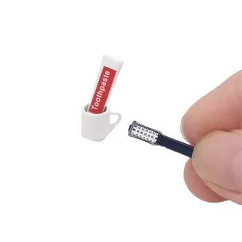 

Miniature Bathroom Accessory Mini Doll Toothpaste Toothbrush Set 1:12 Dollhouse juguetes brinquedos kids toys игрушки антистресс