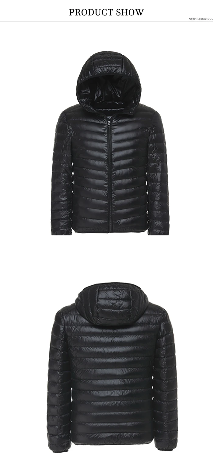 6 Colors Winter Men's Light Down Jacket Clothes Fashion Casual Hooded Warm White Duck Down Coat Male Brand Clothing