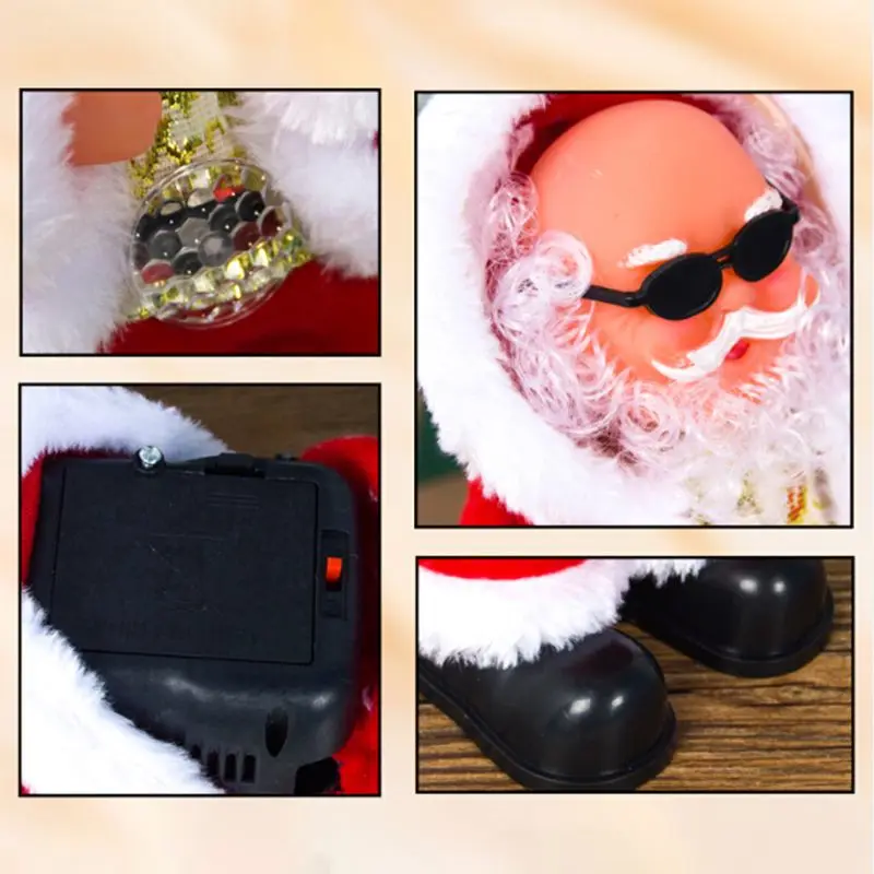 New Christmas Decorations Singing Santa Claus Automatic Uncap Electric Music Children Toy