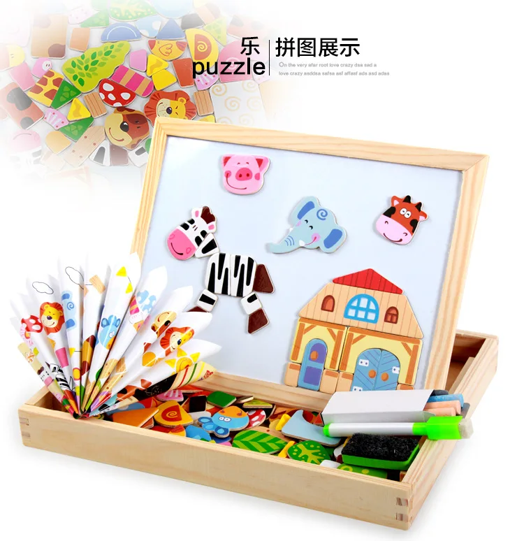 MWZ Joypin Пазлы деревянные двухсторонние Sketchpad детские развивающие игрушки мульти-стиль выбор
