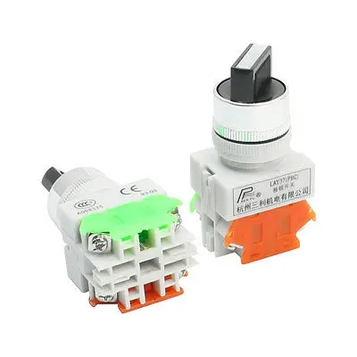 

600V 10A 22mm Thread DPST 1NO 1NC ON-OFF Rotary Selector Switch 2Pcs