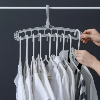 

9-hole Space Saving Hanger 360 Rotating Magic Hanger Multi-function Folding Magic Hanger Wardrobe Drying Clothes Clothes Storage