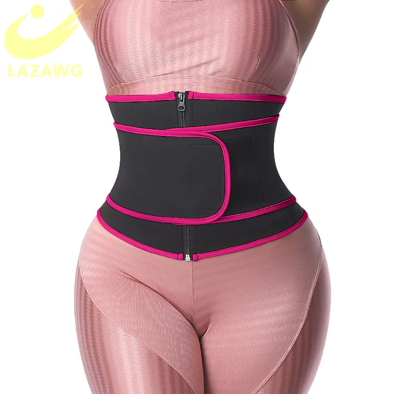 LAZAWG Front Zipper Hooks Firm Body Shapewear Neoprene Hot Sweat Waist Trainer Cincher Shaper for Weight Loss Plus Size | Женская одежда