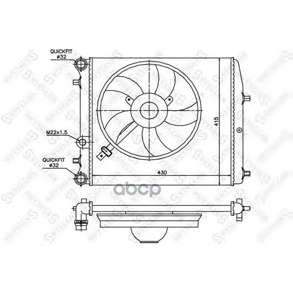 10-26241-Sx_радиатор Системы Охлаждения! Vw Polo Iv 1.2-1.4i/1.9sdi 02 Stellox 1026241sx Stellox арт. 1026241SX