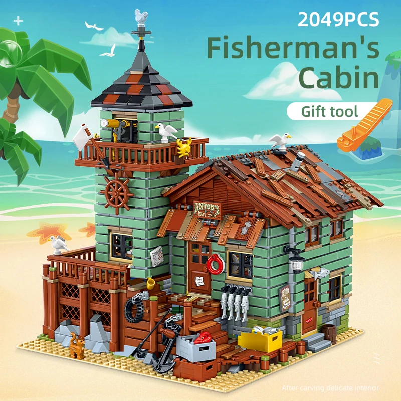 

The New 2049pcs Fishing building Sets MOC Model Blocks Toys Compatible With Legoing bricks Educational Christmas Toy Gift