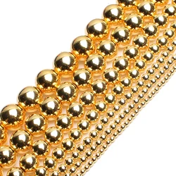 Rhodium Rose Gold Plated Hematite Beads - Premium Natural Stones for DIY Bracelet and Jewelry Making (18K gold)