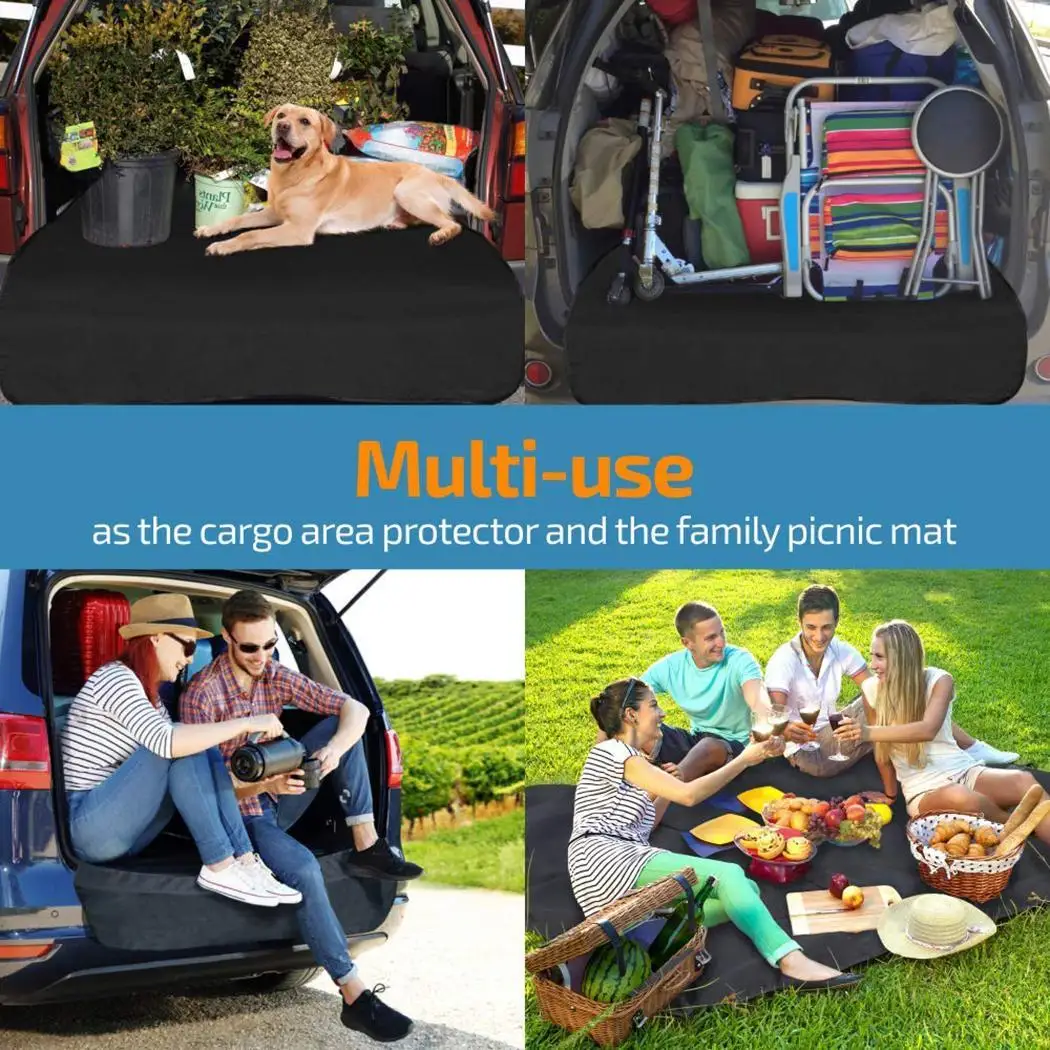 Multi-functional Waterproof Anti-fouling Pet Car Mat 0.8kg Black with Flank
