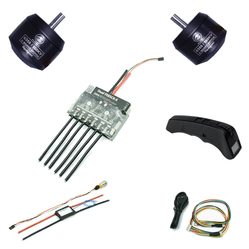 

10% OFF Electric Skateboard Brushless DC Motor with Dual ESC based on VESC6 H6355 160KV 1620W Flipsky DIY KIT