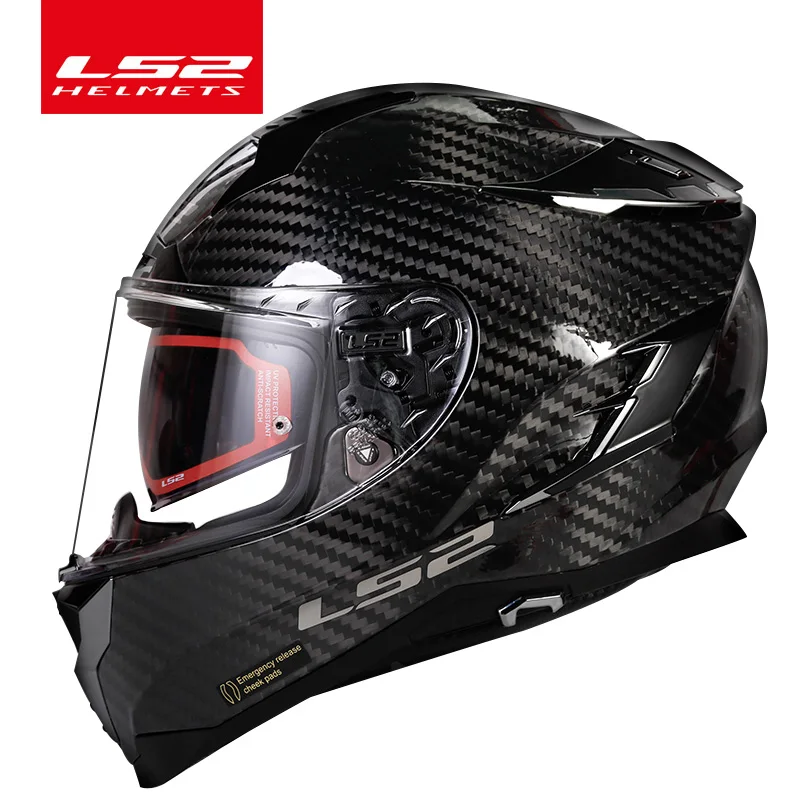 Capacete De Fibra De Carbono Capacete original ls2 ff327 para motocicleta, capacete de fibra de