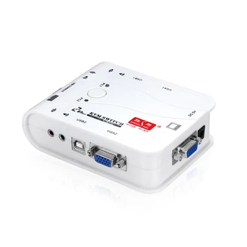 

KVM Switch 2 Port USB Multi-computer Monitor Video Converter 2 in 1 Out with Audio Sharing Device