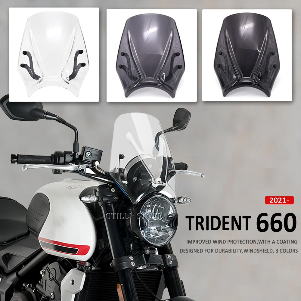 For Trident 660 Trident660 2021 2022 New Motorcycle Accessories Windshield Wind Deflector Windscreen Fairing Baffle Cover