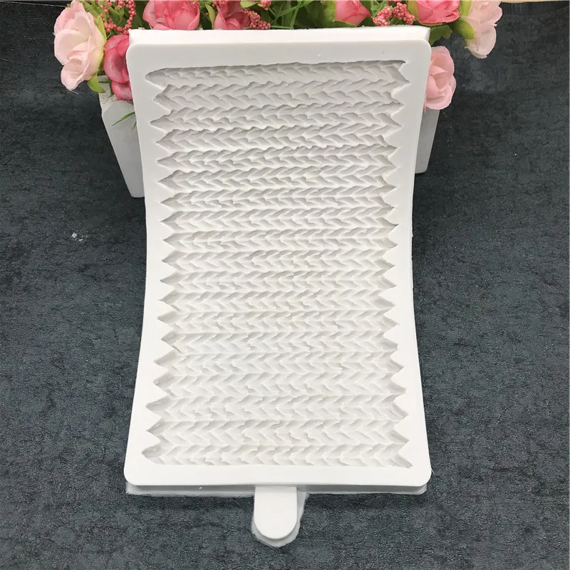Teddy Bear Knitted Trim Border Silicone Fondant Cake Mold Cake Decorating Tools Chocolate Molds Sugar Craft Kitchen Gadgets