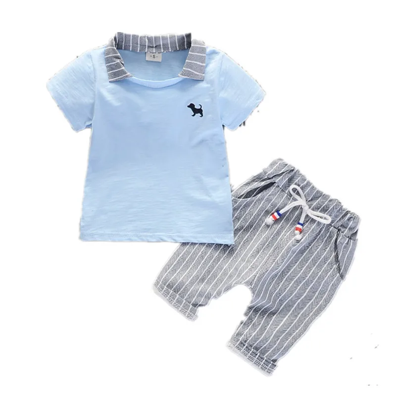 

Children Fashion Clothing Suit New Summer Baby Boys Print Striped Girls T Shirt Shorts 2Pcs/sets Kid Infant Coat Toddler Clothes