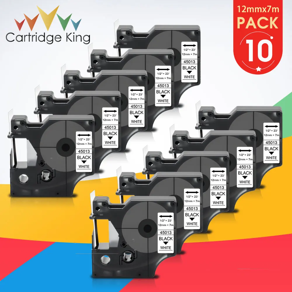 Этикетка 6/9/12 мм для Dymo labelmanagement лента D1 45013 40913 LabelPoint Label Maker 43613 160 280 черный/белый |