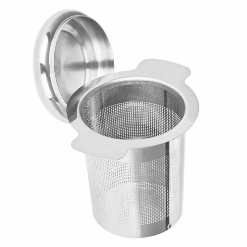 Stainless Steel Mesh Tea Infuser Metal Cup Strainer Loose Leaf Filter w/ Li 