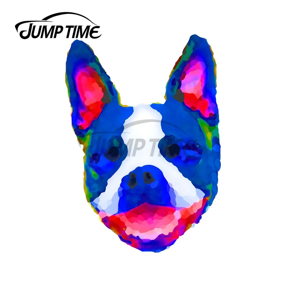 JumpTime 13x10 5 см улыбающееся лицо Бостон-терьера яркие акварельные оригинальные