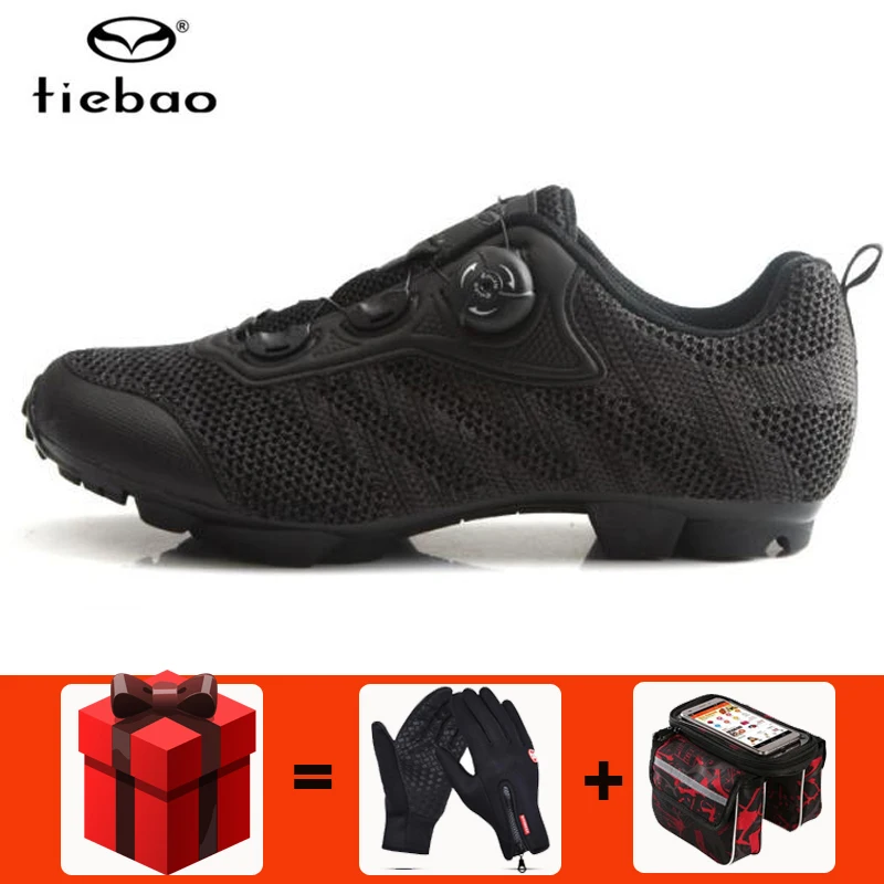 add gift Tiebao велосипедная обувь мужские кроссовки Sapatilha Ciclismo Mtb легкая самозакрывающаяся bicicleta chaussure vtt обувь для горного велосипеда - Цвет: add gift