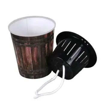 

2PCS Resin Planter Hydroponics Imitation Wood Grain Vintage Resin Bonsai Pot Succulents Container Flower Pot For Balcony Garden