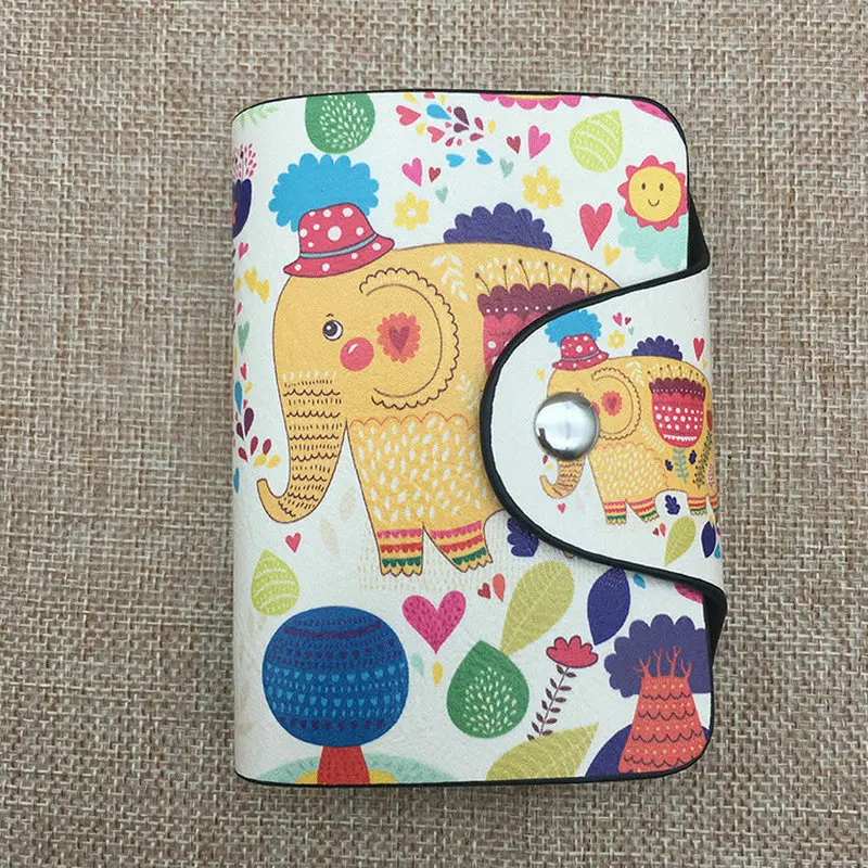 

Wallet Women's Multi Card Bit Korean-style Cute Cartoon Mini Small Card Holder Cool Hand-Painted Leather Card Holder