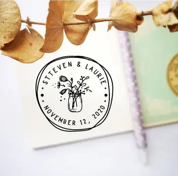 

Custom Stamp for Weddings Gift Customized name ink Stamp self inking Diy Wedding Stamp for names,Custom wedding Stamp
