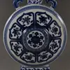 Qianlong Blue And White Eight Treasures Pattern Flat Vase Classical Home Antique Cabinet Blue And White Porcelain Decoration 5