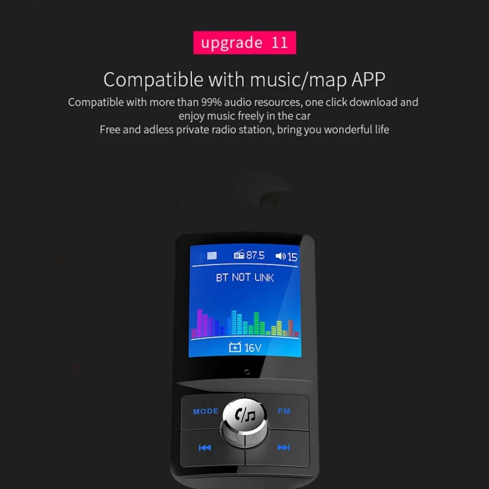 BC43 Автомобильный цветной экран беспроводной fm-передатчик Автомобильный Mp3 адаптер Автомобильное зарядное устройство автомобильный прикуриватель автомобильный беспроводной музыкальный плеер
