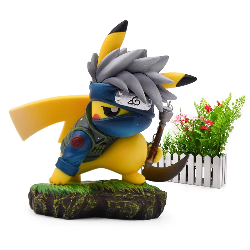 

11cm cartoon Pikachu Kakashi Cosplay Hatake Kashi striking action figure PVC digital collection Christmas gift model toys