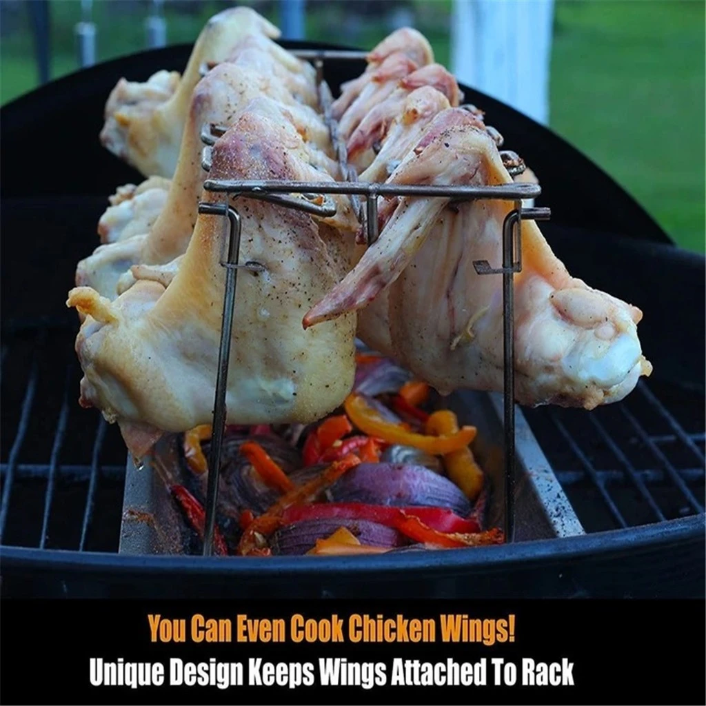 Kitchen Accessories Cooking Stainless Steel Chicken Wing Leg Rack Grill Holder 12 Holes For Bbq Kuhonnaya Posuda Forks Aliexpress