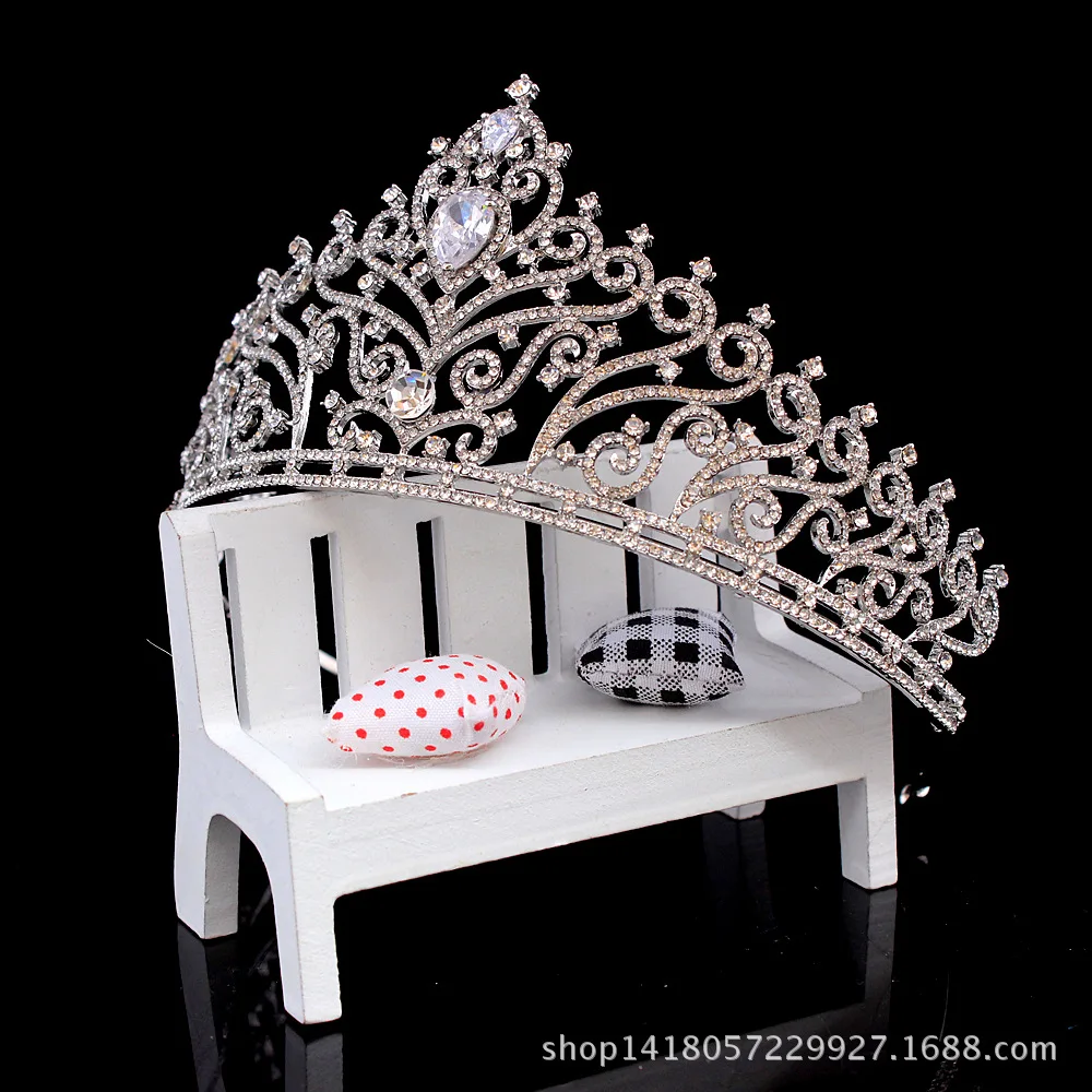 Европейский стиль невесты Циркон Корона невесты большой размер корона искусственный бриллиант головной убор принцессы корона свадебный орнамент для одежды